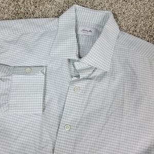 Hamilton Mens XL White Gray Check Button Up Long Sleeve